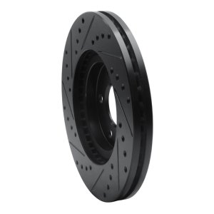 Chrysler PT Cruiser Brake Rotor (1) - Front Right - R1 Concepts - Drilled & Slotted - Black - `03-`09